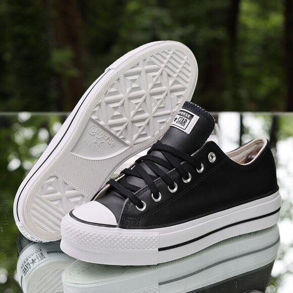 Converse Chuck Taylor All Star Lift Platform Black Leather - Picture 6 of 15